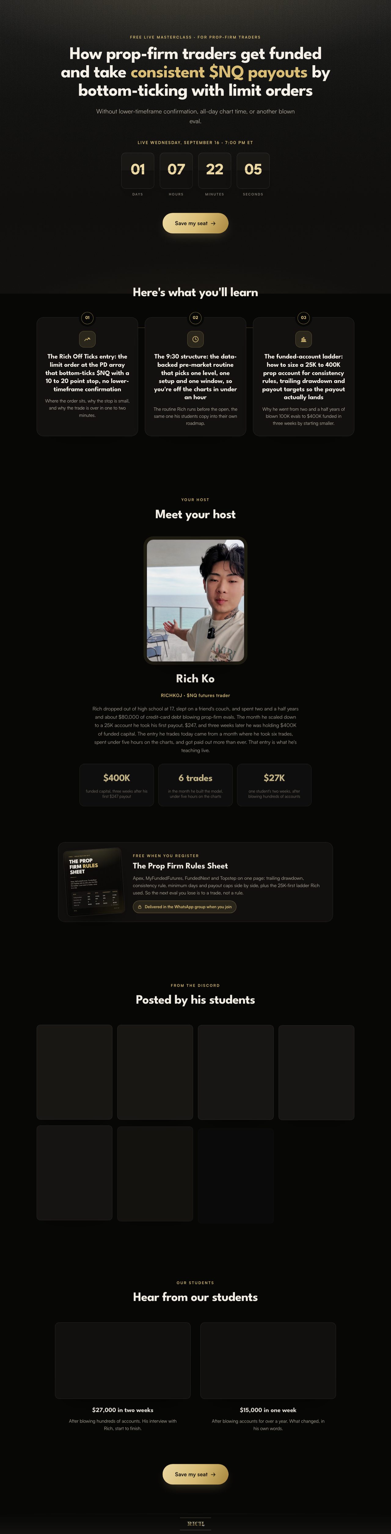 Registration page preview